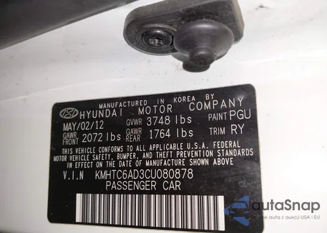 2012 Hyundai Veloster Base W/Red/Black from USA, damaged, VIN KMHTC6AD3CU080878